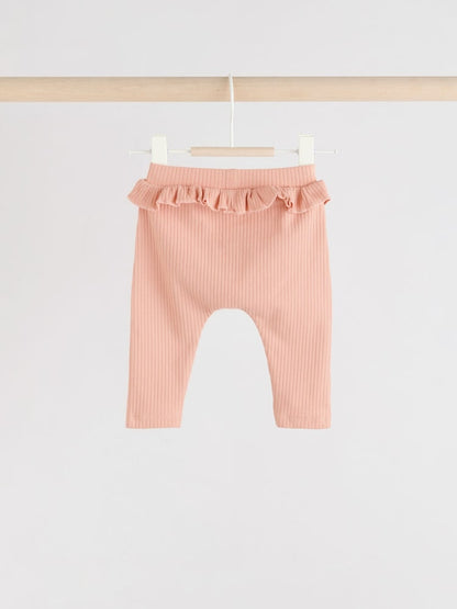 Sage Green/Coral/Ditsy Baby Leggings 4 Pack (0mths-2yrs) - Size 50cm (First Size)