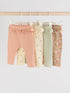 Sage Green/Coral/Ditsy Baby Leggings 4 Pack (0mths-2yrs)
