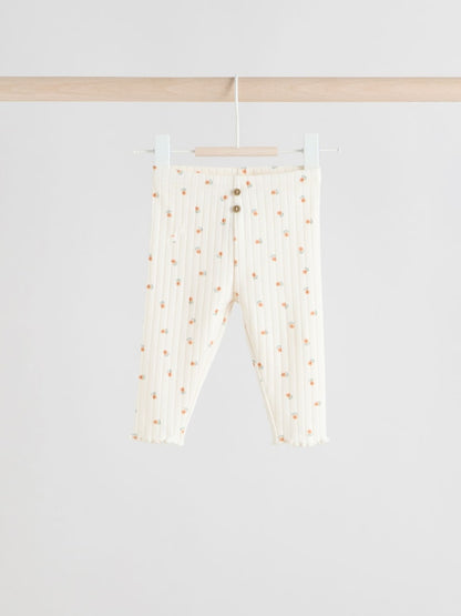 Sage Green/ Cream Ditsy Baby Frill Collar Sweater and Leggings 2 Piece Set (0mths-2yrs)