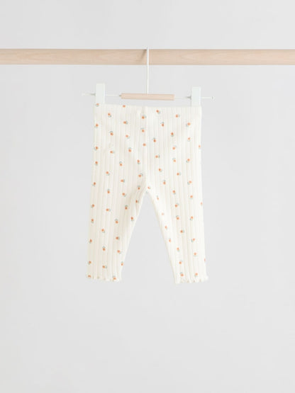 Sage Green/ Cream Ditsy Baby Frill Collar Sweater and Leggings 2 Piece Set (0mths-2yrs)