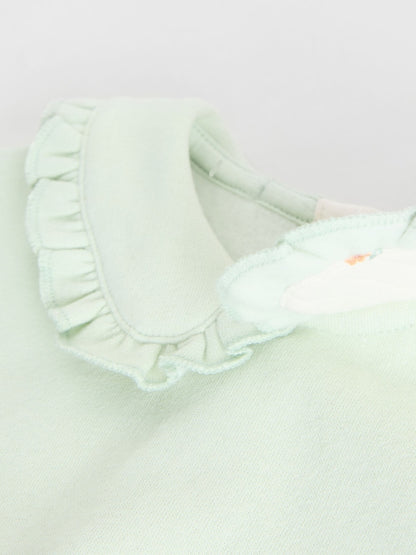 Sage Green/ Cream Ditsy Baby Frill Collar Sweater and Leggings 2 Piece Set (0mths-2yrs)