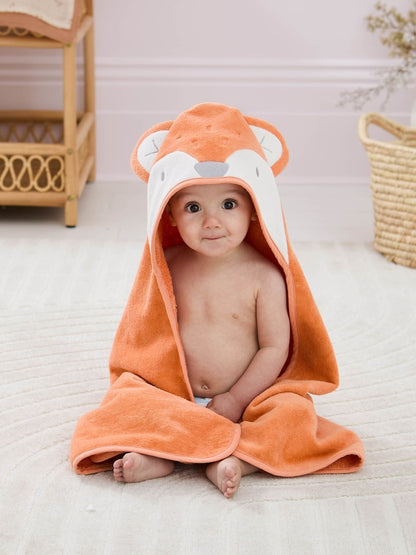 JoJo Maman Bébé Orange Fox Character Hooded Towel - Size One
