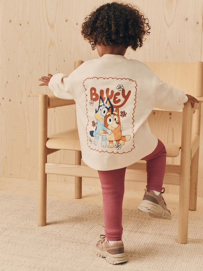 Ecru White Bluey Long Sleeve Top and Leggings Set (12mths-7yrs) - Ecru White Bluey Long Sleeve / 12-18 Months (80-86cm)