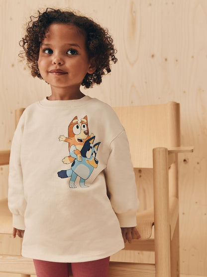 Ecru White Bluey Long Sleeve Top and Leggings Set (12mths-7yrs)