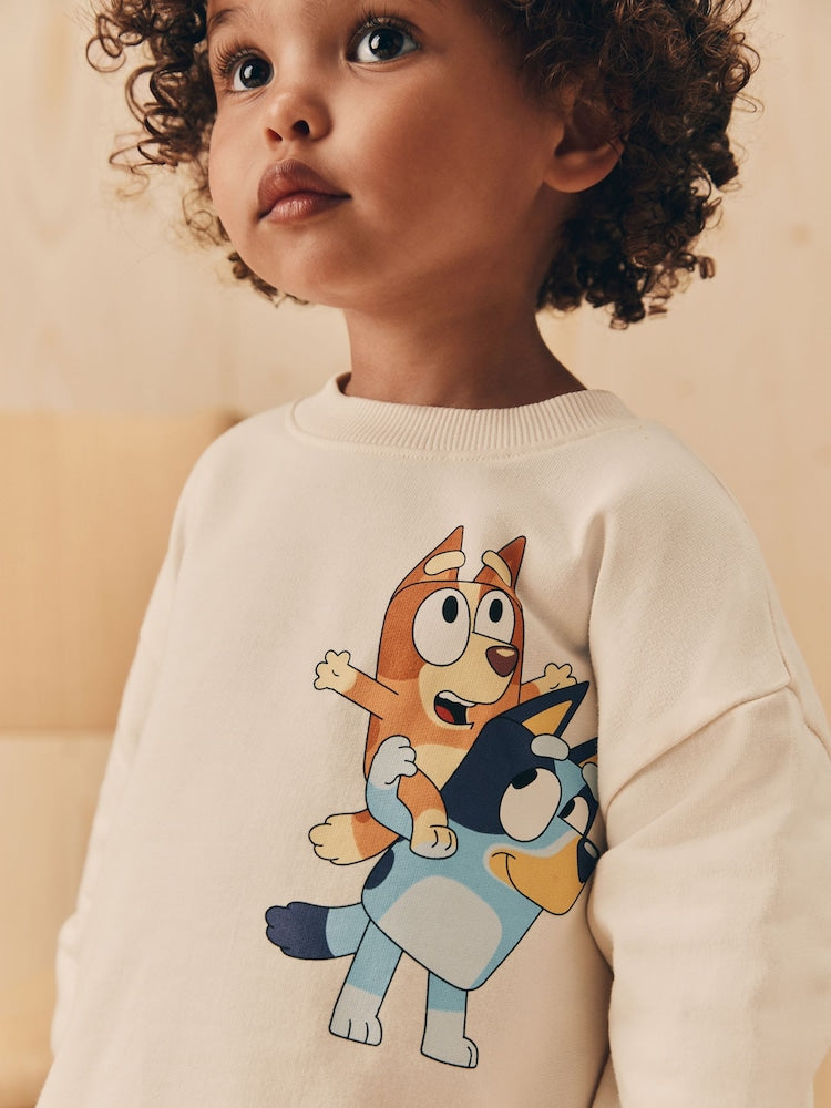 Ecru White Bluey Long Sleeve Top and Leggings Set (12mths-7yrs)