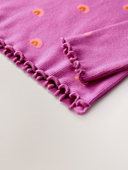 Purple Rainbow Rib Long Sleeve T-Shirt (3mths-7yrs)