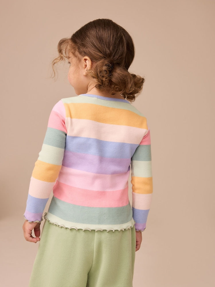Rainbow Rib Long Sleeve T-Shirt (3mths-7yrs)
