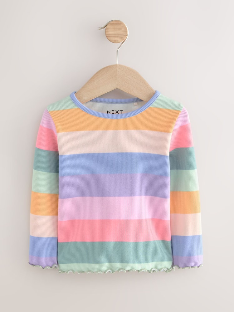 Rainbow Rib Long Sleeve T-Shirt (3mths-7yrs)
