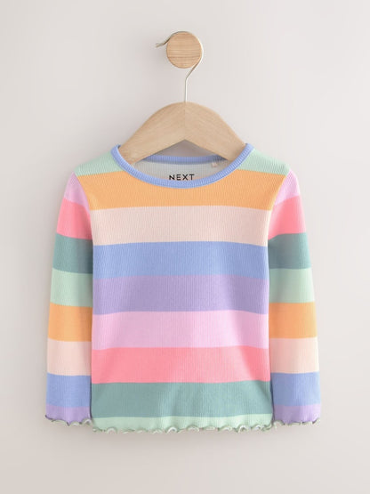 Rainbow Rib Long Sleeve T-Shirt (3mths-7yrs)