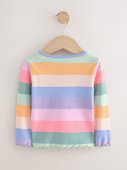 Rainbow Rib Long Sleeve T-Shirt (3mths-7yrs)