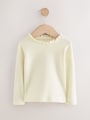 Ecru White Long Sleeve Pointelle T-Shirt (3mths-7yrs) - Size 3-6 Months (62-68cm)