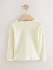 Ecru White Long Sleeve Pointelle T-Shirt (3mths-7yrs) - Size 3-6 Months (62-68cm)