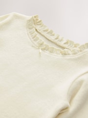 Ecru White Long Sleeve Pointelle T-Shirt (3mths-7yrs) - Size 3-6 Months (62-68cm)