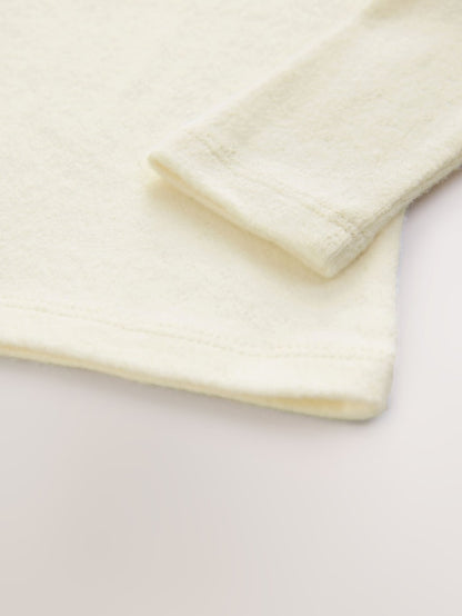 Ecru White Long Sleeve Pointelle T-Shirt (3mths-7yrs) - Size 3-6 Months (62-68cm)