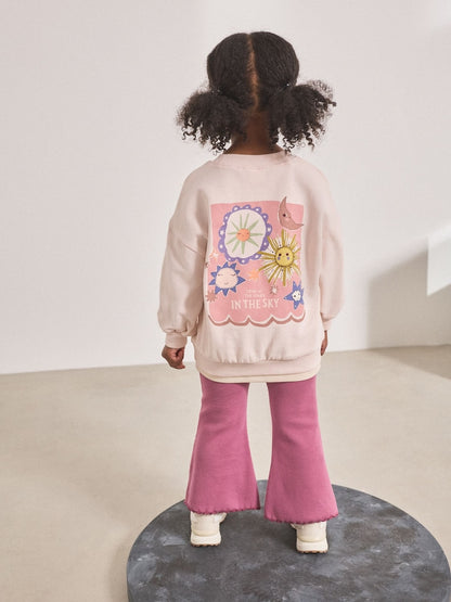 Pink Stars Long Sleeve Top and Flare Set (3mths-7yrs)
