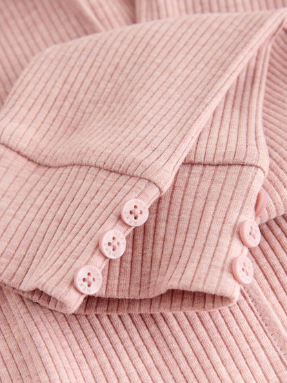 Light Pink Ribbed Hooded Cardigan and Leggings Set (3mths-7yrs)