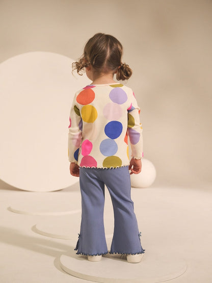 Blue Rib Flare Leggings (3mths-7yrs) - Size 3-6 Months (62-68cm)