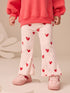 Light Pink Heart Rib Flare Leggings (3mths-7yrs)