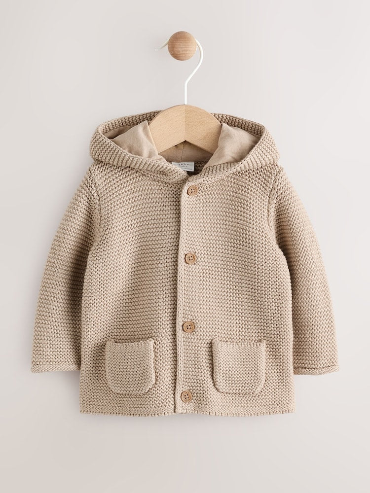 Natural Knitted Baby Cardigan (0mths-2yrs) - Size 50cm (First Size)