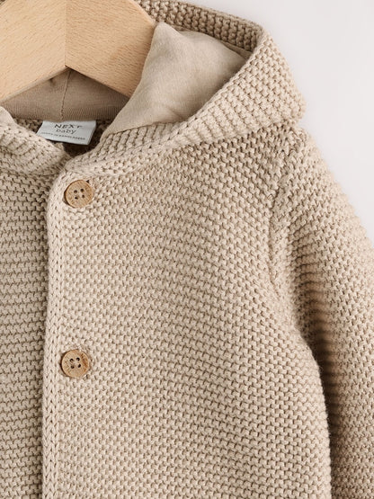Natural Knitted Baby Cardigan (0mths-2yrs) - Size 50cm (First Size)