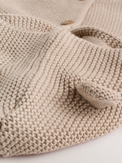 Natural Knitted Baby Cardigan (0mths-2yrs) - Size 50cm (First Size)
