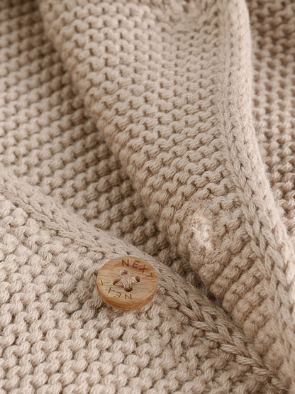 Natural Knitted Baby Cardigan (0mths-2yrs) - Size 50cm (First Size)
