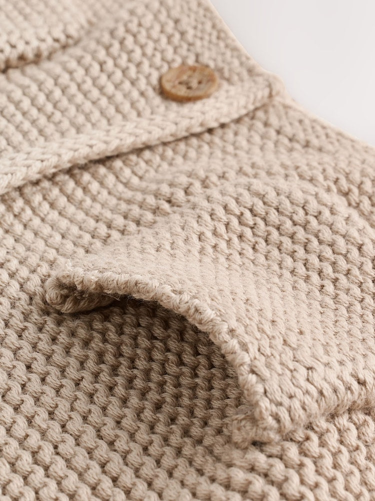 Natural Knitted Baby Cardigan (0mths-2yrs) - Size 50cm (First Size)