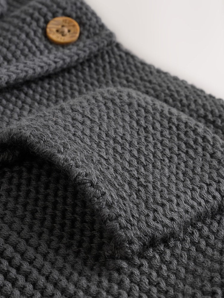 Charcoal Grey Knitted Baby Cardigan (0mths-2yrs) - Size 50cm (First Size)