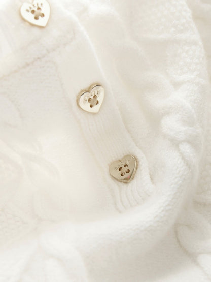 Baker by Ted Baker Cream Knitted Bow Detail Mesh Mockable Dress