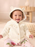 Baker by Ted Baker Lurex Quilted Hooded Jacket - Size Newborn - Cream