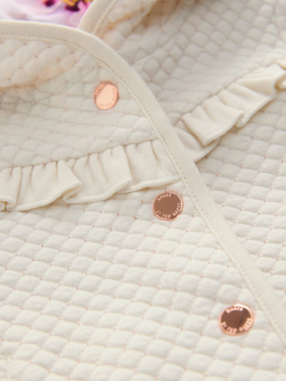 Baker by Ted Baker Lurex Quilted Hooded Jacket - Size Newborn