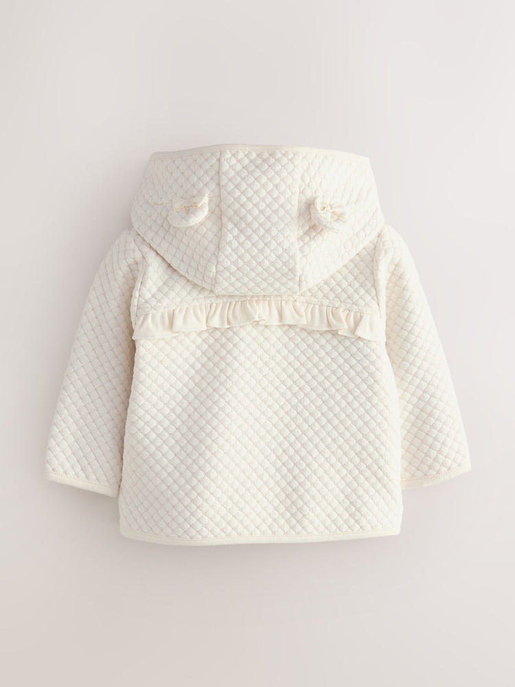 Baker by Ted Baker Lurex Quilted Hooded Jacket - Size Newborn