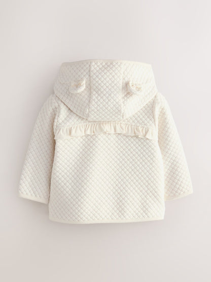 Baker by Ted Baker Lurex Quilted Hooded Jacket - Size Newborn