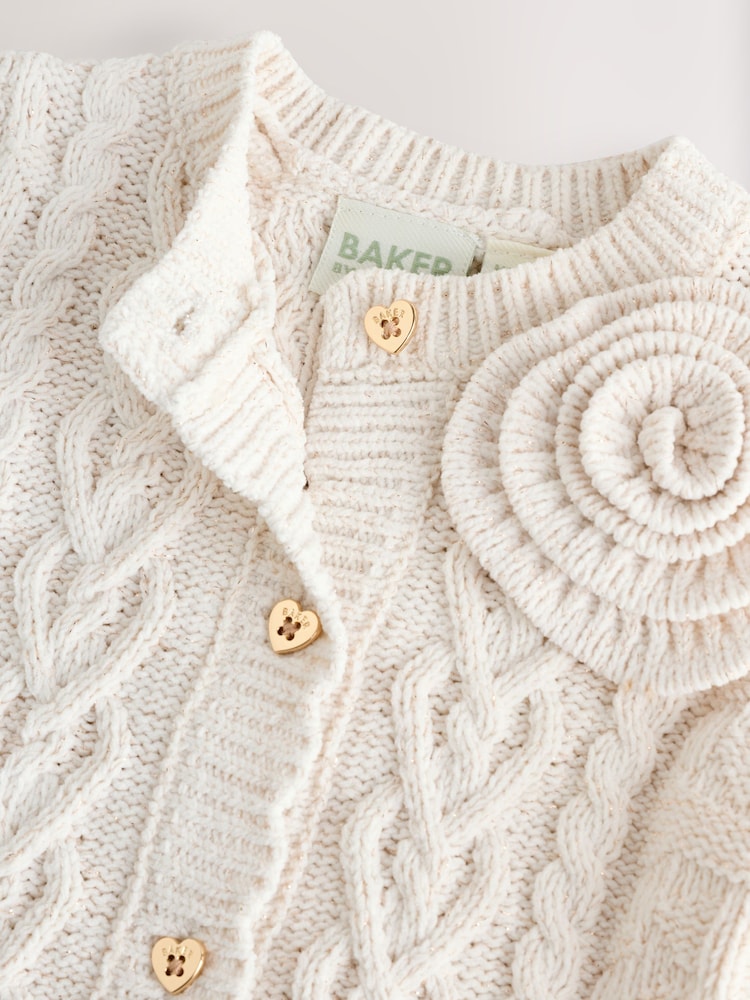 Baker by Ted Baker Knitted Corsage Cardigan - Size Up To 3 Months (50 - 62cm)