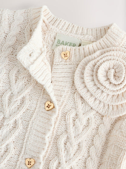 Baker by Ted Baker Knitted Corsage Cardigan - Size Up To 3 Months (50 - 62cm)