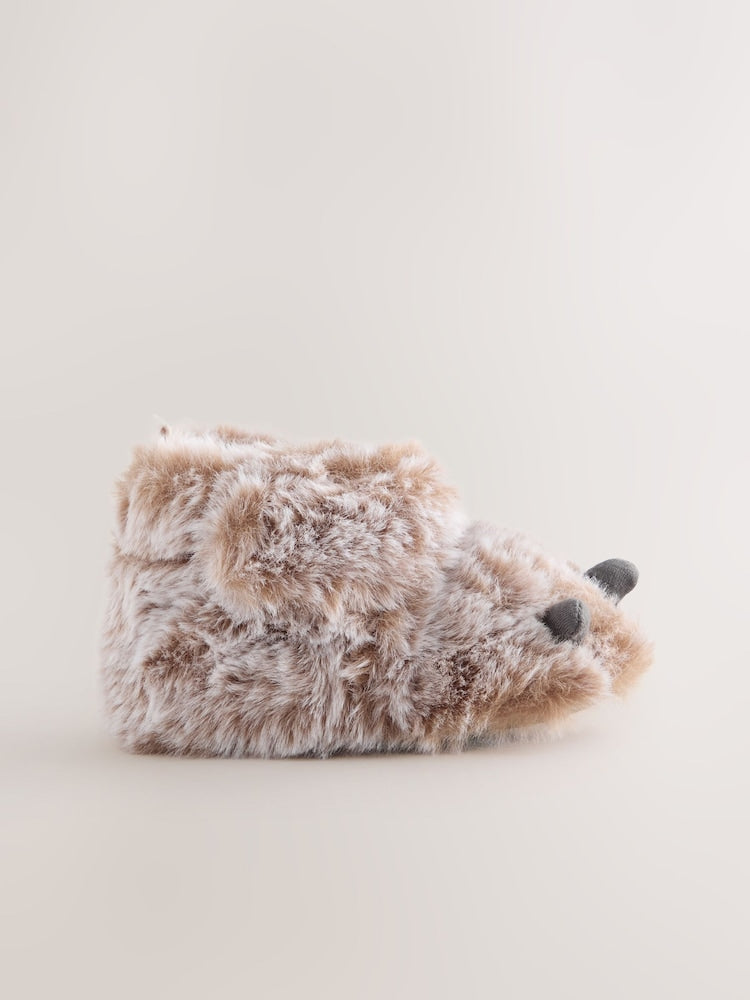 Neutral Bear Claw Baby Touch Fastening Slipper Boots (0-2mths)