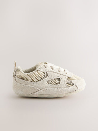 Neutral Baby Elastic Lace Slip-Ons Trainers (0-2mths) - Size Up To 3 Months (50 - 62cm)