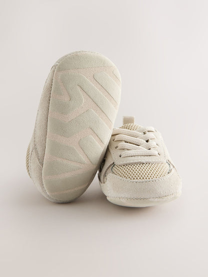 Neutral Baby Elastic Lace Slip-Ons Trainers (0-2mths) - Size Up To 3 Months (50 - 62cm)