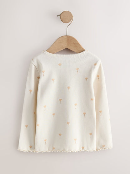 Neutral Long Sleeve Rib Tops 5 Pack (3mths-7yrs)