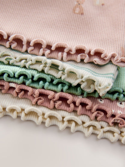 Neutral Long Sleeve Rib Tops 5 Pack (3mths-7yrs)