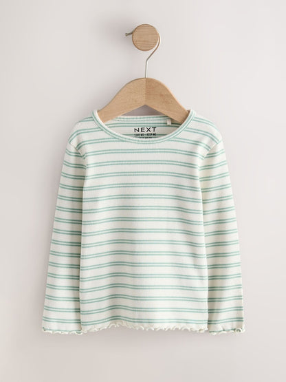Neutral Long Sleeve Rib Tops 5 Pack (3mths-7yrs)