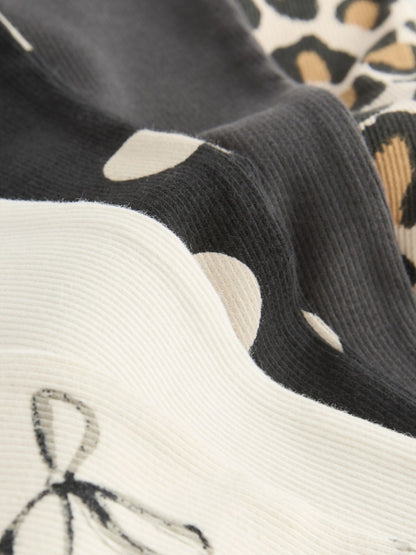 Animal Print Ribbed Flare Leggings 5 Pack (3mths-7yrs)