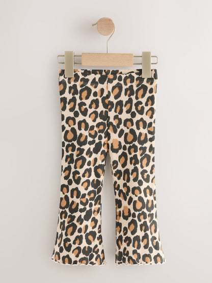 Animal Print Ribbed Flare Leggings 5 Pack (3mths-7yrs)