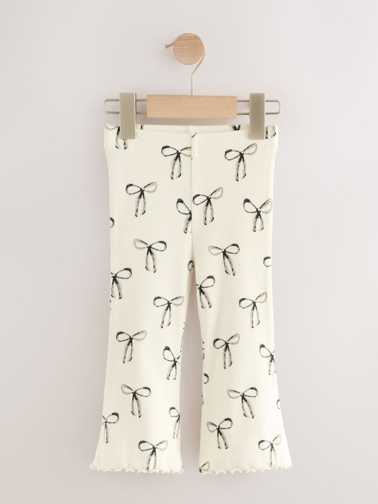 Animal Print Ribbed Flare Leggings 5 Pack (3mths-7yrs)