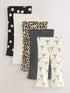 Animal Print Ribbed Flare Leggings 5 Pack (3mths-7yrs)