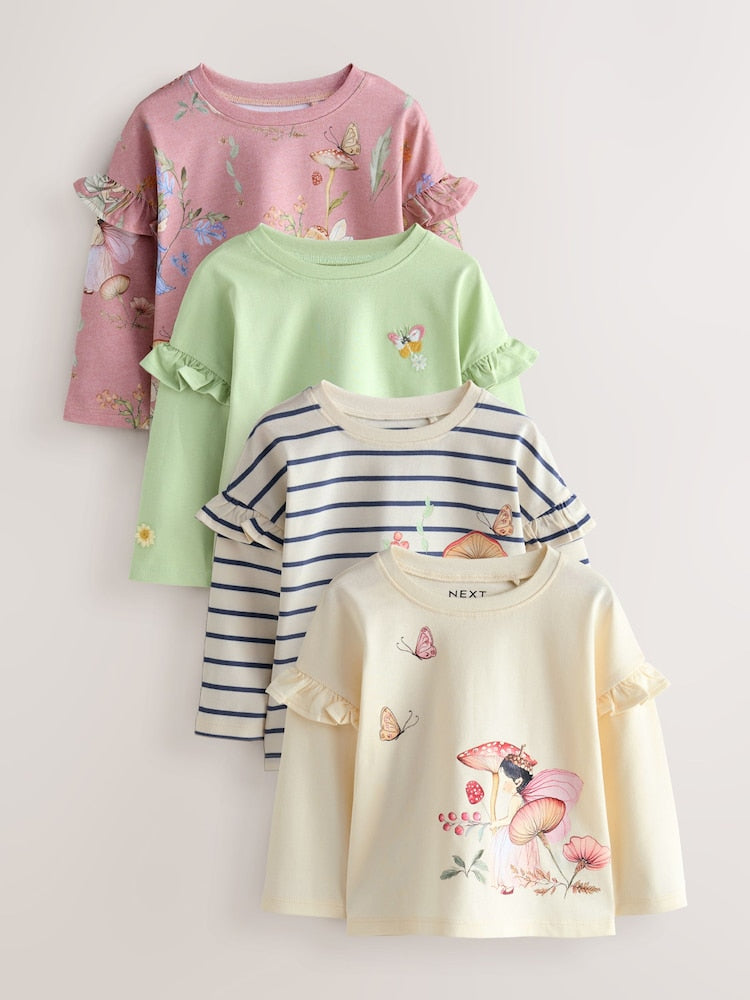 Green Fairy Long Sleeve Tops 4 Pack (3mths-7yrs) - Green Fairy / 12-18 Months (80-86cm)