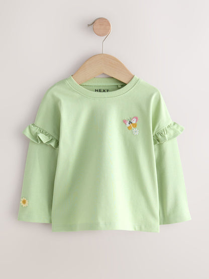 Green Fairy Long Sleeve Tops 4 Pack (3mths-7yrs) - Size 3-6 Months (62-68cm)