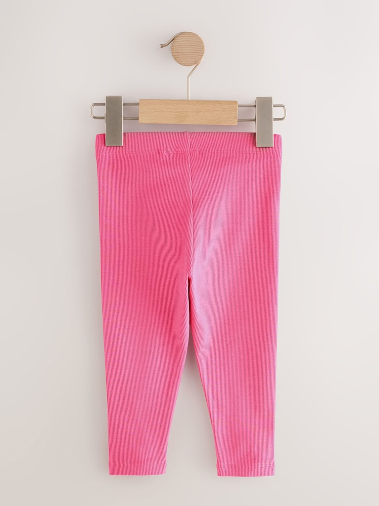 Rainbow Ribbed Leggings 5 Pack (3mths-7yrs) - Size 3-6 Months (62-68cm)