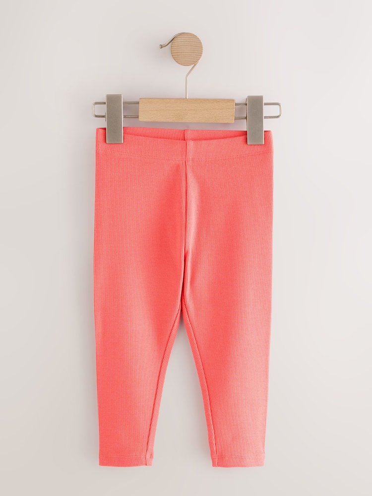 Rainbow Ribbed Leggings 5 Pack (3mths-7yrs) - Size 3-6 Months (62-68cm)
