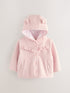 Baker by Ted Baker Lurex Quilted Hooded Jacket - Size Newborn - Pink
